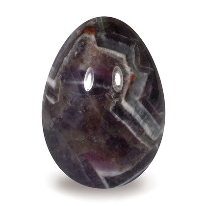 Chevron Amethyst Crystal Egg ~48mm