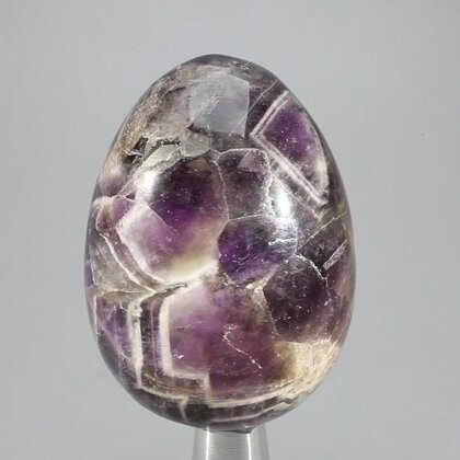 Chevron Amethyst Crystal Egg ~48mm