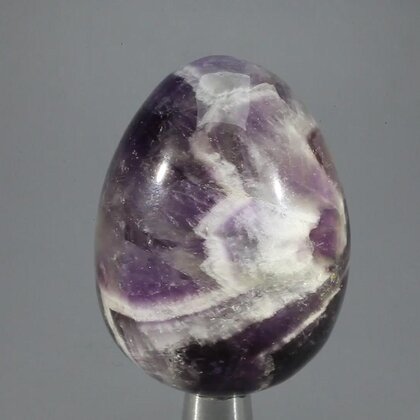 Chevron Amethyst Crystal Egg ~48mm