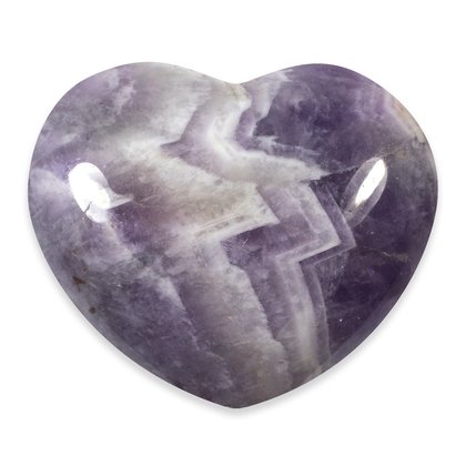 Chevron Amethyst Crystal Heart  ~40mm
