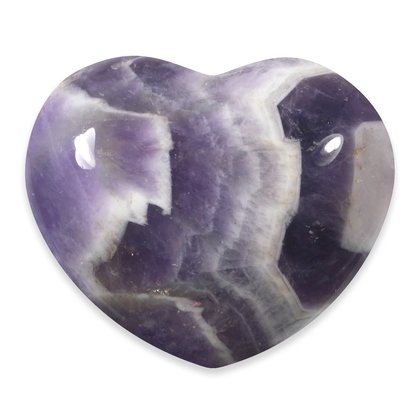 Chevron Amethyst Crystal Heart  ~40mm