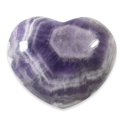 Chevron Amethyst Crystal Heart  ~40mm