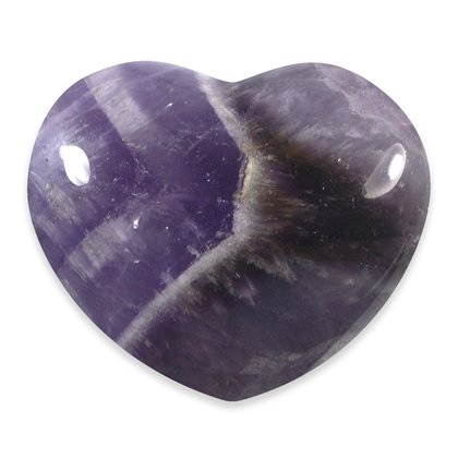 Chevron Amethyst Crystal Heart  ~40mm