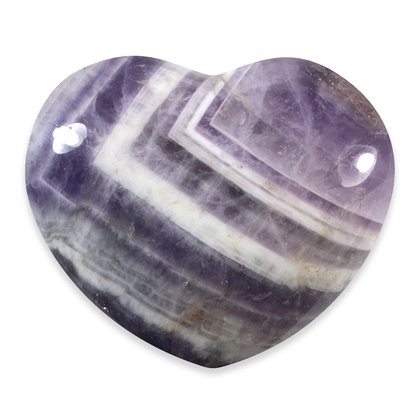 Chevron Amethyst Crystal Heart  ~40mm