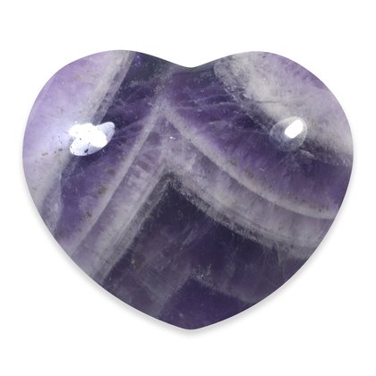 Chevron Amethyst Crystal Heart  ~40mm