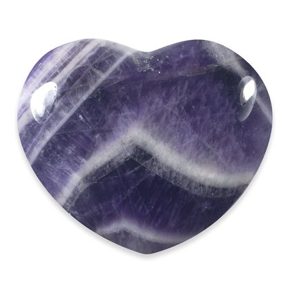 Chevron Amethyst Crystal Heart  ~40mm