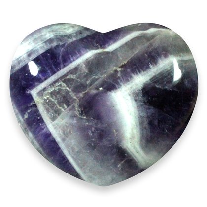 Chevron Amethyst Crystal Heart ~45mm