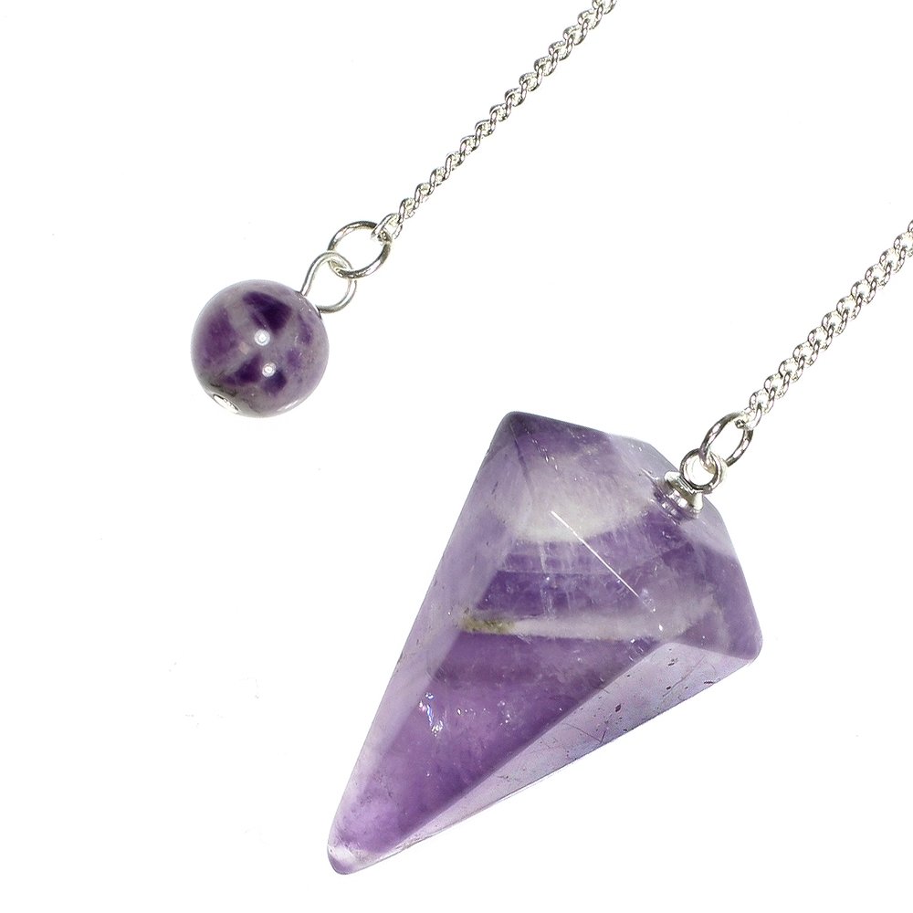 Chevron Amethyst Crystal Pendulum