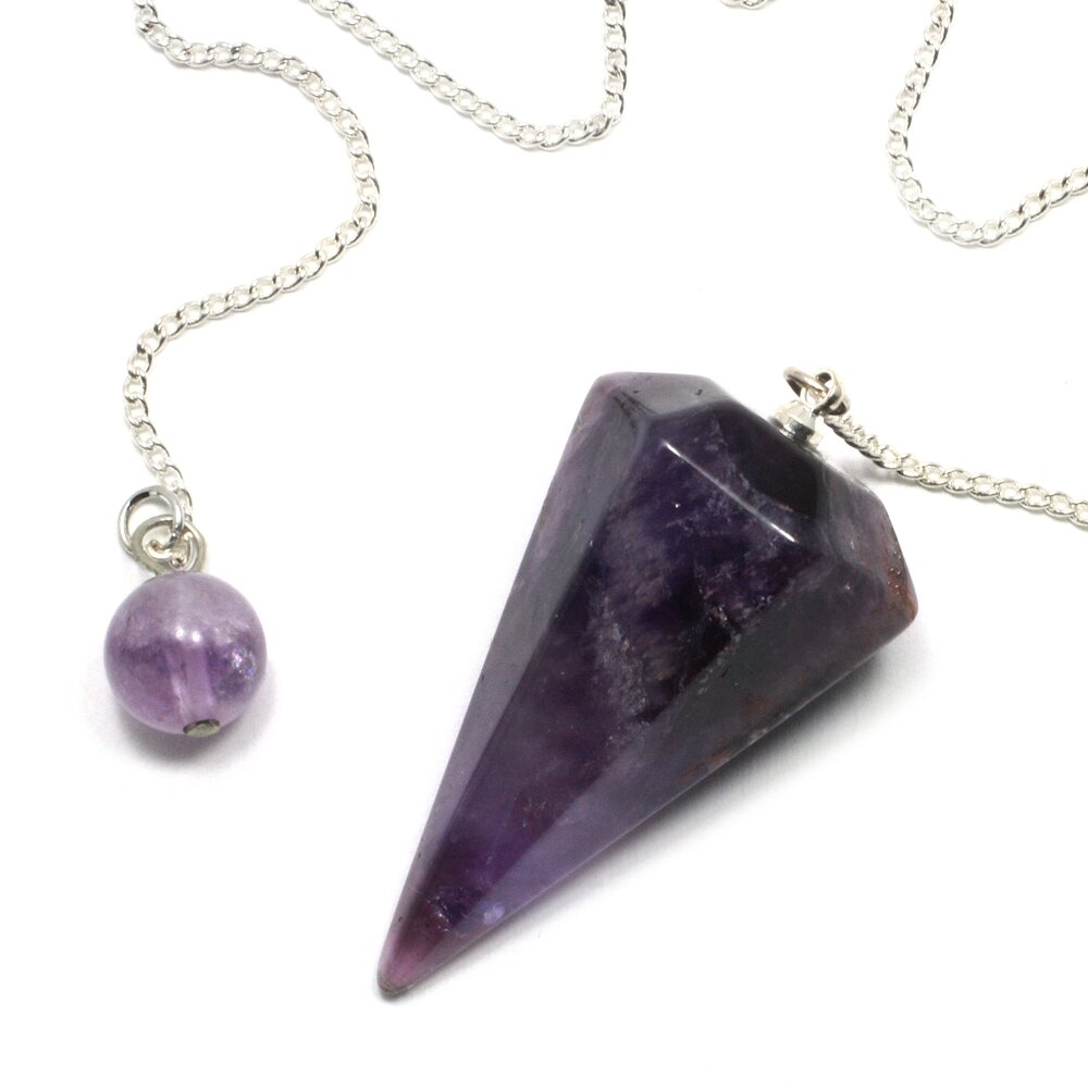 Chevron Amethyst Crystal Pendulum