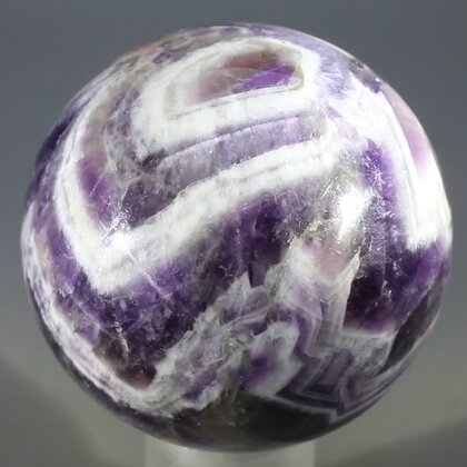Chevron Amethyst Crystal Sphere ~43mm