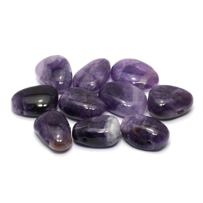 Chevron Amethyst Drilled Tumble Stone