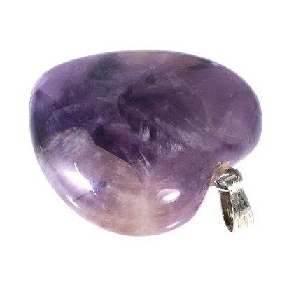 Chevron Amethyst Heart Pendant