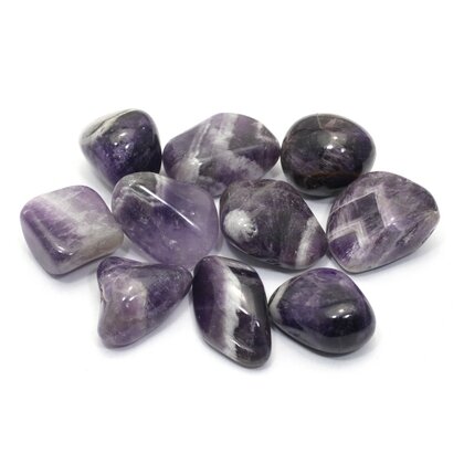 Chevron Amethyst Tumble Stone (20-25mm)