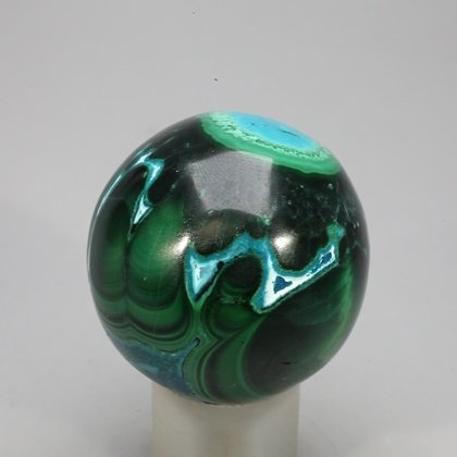 Chrysocolla & Malachite Crystal Sphere ~34mm