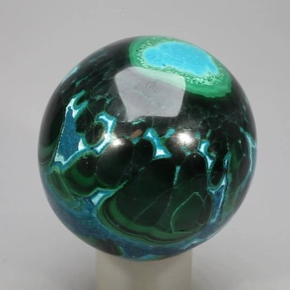 Chrysocolla & Malachite Crystal Sphere ~41mm