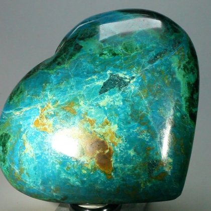 Chrysocolla & Malachite Polished Heart ~94x84mm