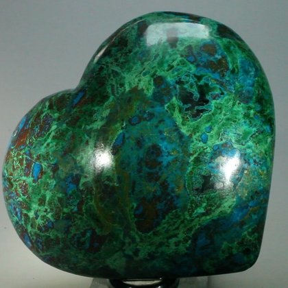 Chrysocolla & Malachite Polished Heart ~88x83mm