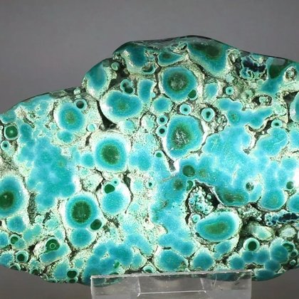 Chrysocolla and Malachite Polished Stone ~110mm