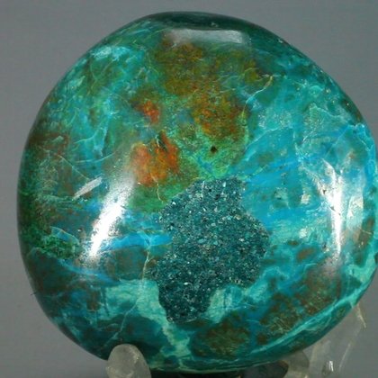 Chrysocolla and Malachite Polished Stone ~50x48mm