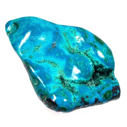 Chrysocolla and Malachite Polished Stone ~65mm