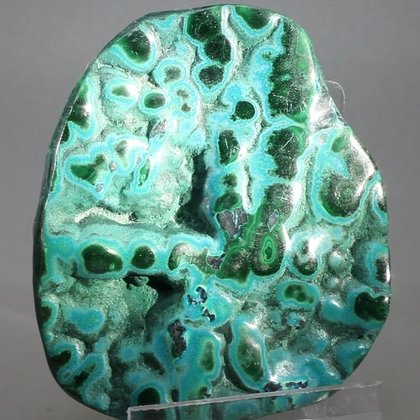 Chrysocolla and Malachite Polished Stone ~68mm