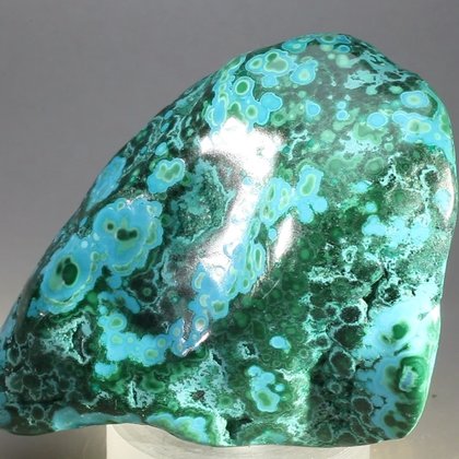 Chrysocolla and Malachite Polished Stone ~68mm