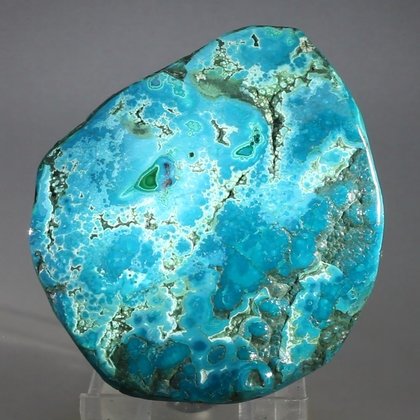 Chrysocolla and Malachite Polished Stone ~72mm