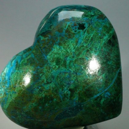 Chrysocolla & Malachite Polished Heart ~80x69mm