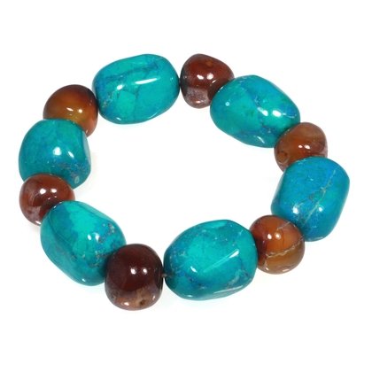 Chrysocolla Howlite & Carnelian Bracelet