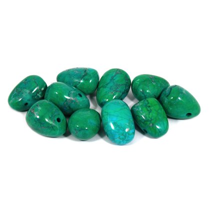 Chrysocolla Howlite Drilled Tumble Stone