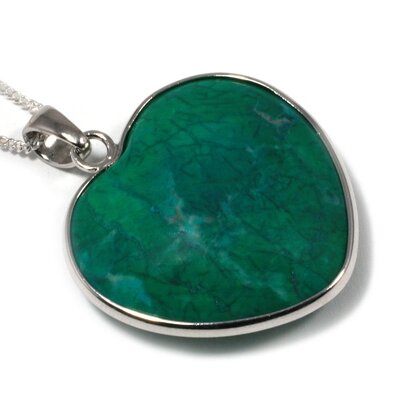 Chrysocolla Howlite Heart Pendant ~30mm