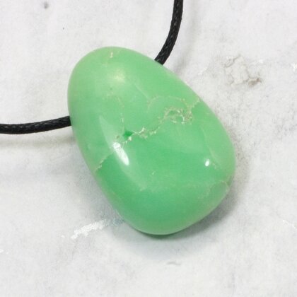 Chrysoprase Pendant & Wax Cotton Cord ~30mm