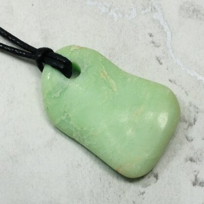 Chrysoprase Pendant & Wax Cotton Cord ~34x23mm