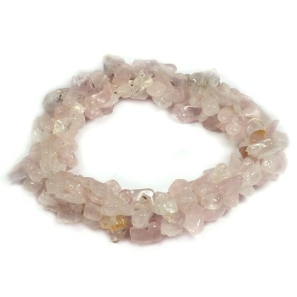 Chunky Rose Quartz Gem Chip Bracelet