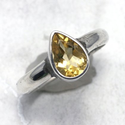 Citrine & Silver Ring ~ Ring Size 8 US, Q UK