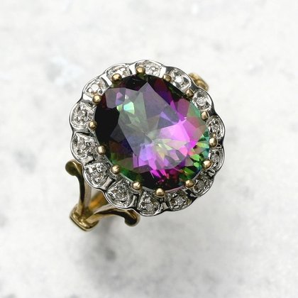 Clear & Mystic Topaz Ring in 9ct Gold