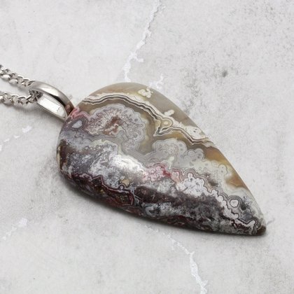 Crazy Lace Agate Gemstone Pendant ~40mm