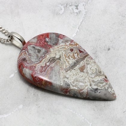 Crazy Lace Agate Gemstone Pendant ~45mm