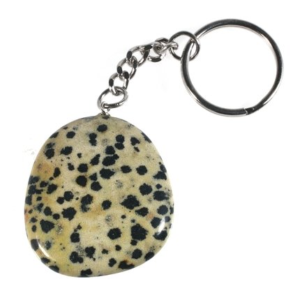 Dalmation Jasper Disc Fob Keyring