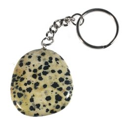 Dalmation Jasper Disc Fob Keyring