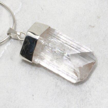 Danburite Healing Crystal 925 Silver Pendant ~27mm