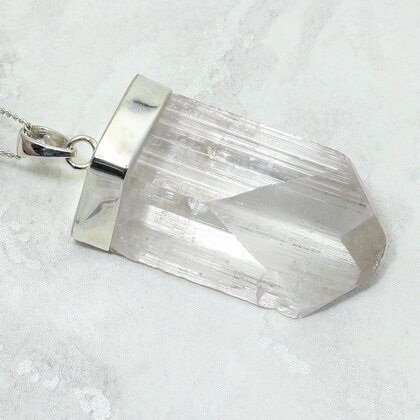 Danburite Healing Crystal 925 Silver Pendant ~32mm