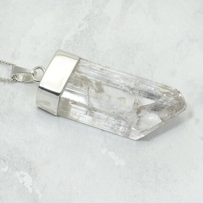 Danburite Healing Crystal 925 Silver Pendant ~32mm