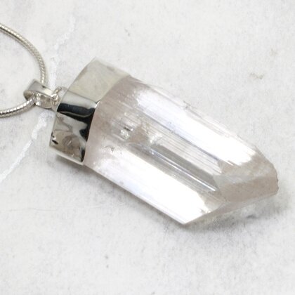 Danburite Healing Crystal 925 Silver Pendant ~33mm