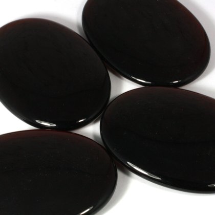 Dark Amber Obsidian Palm Stone ~70x50mm