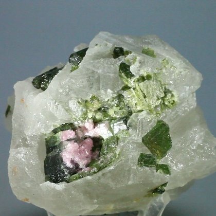 RARE Dark Green Tourmaline in Quartz Mineral Specimen ~64mm