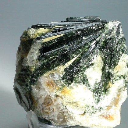 Dark GreenTourmaline with Muscovite Mineral Specimen ~70mm