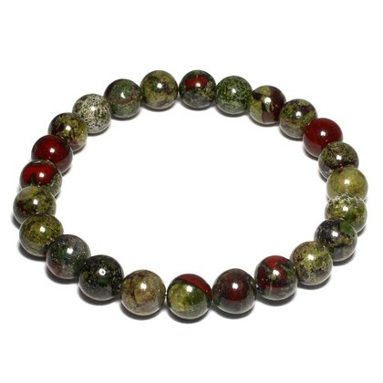 Dragon's Blood Jasper 8mm Round Bead Bracelet