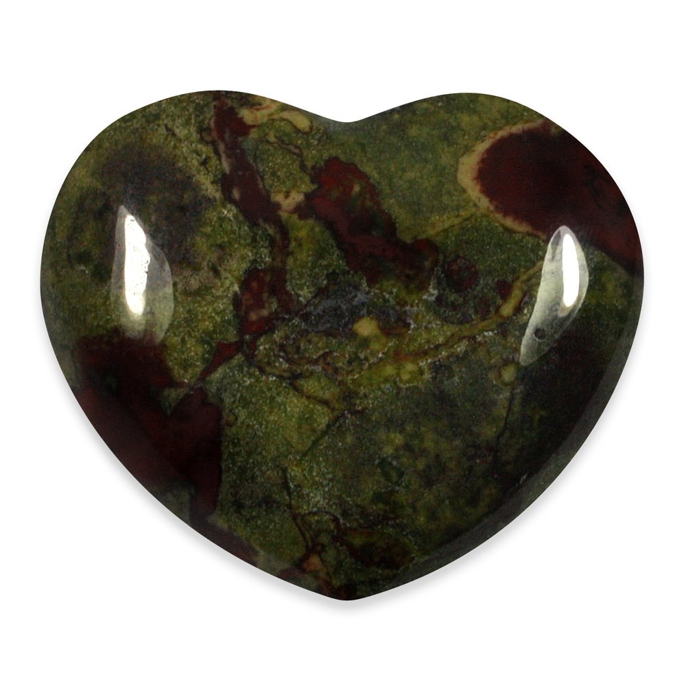 KYEYGWO Dragon Blood Jasper Puff Heart Healing Crystals Love Stone Pocket Palm 
