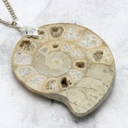 English Jurassic Ammonite Fossil Pendant - 50mm